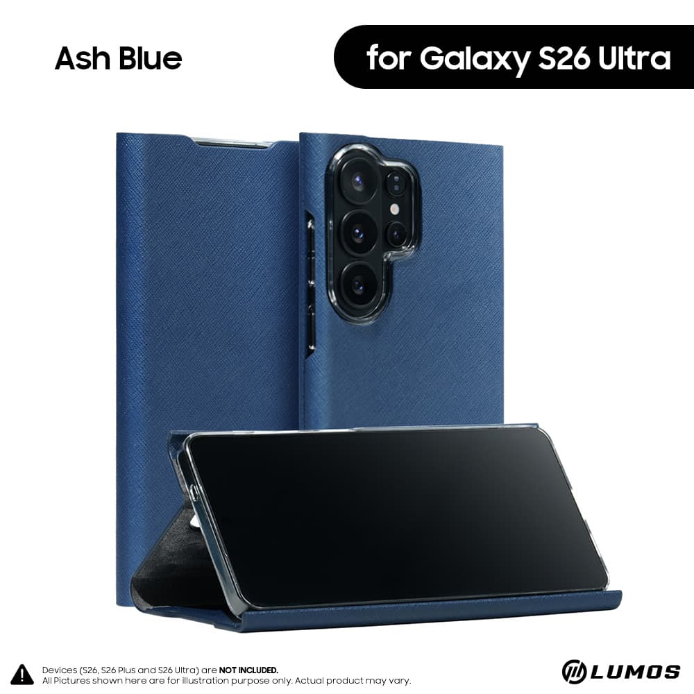 [READY STOCK] Araree Samsung Galaxy S26 Ultra Case Bonnet Stand Premium Hand Made Case and Casing – S26 Ultra Ash Blue