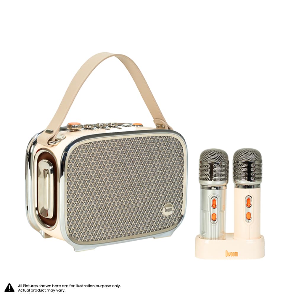 Divoom SongBird Ultra 100W Portable Bluetooth Speaker + Dual Mic Karaoke System – White