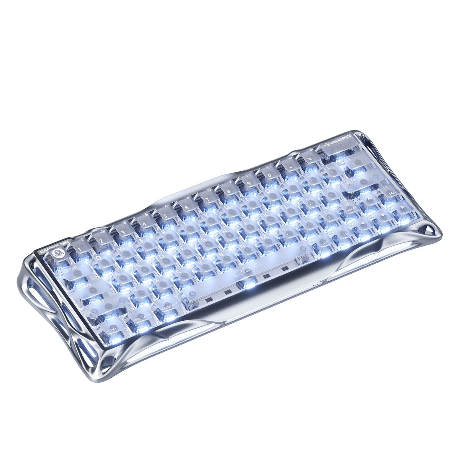Gravastar V60 Pro 60% Hall Effect Magnetic Switch Gaming Keyboard – Silver Frost – Silver Frost
