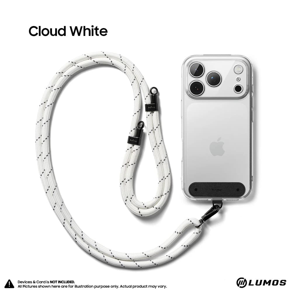 Ringke HOLDER LINK STRAP with Smart Device Universal Phone Lanyard Go Hands Free Length Adjustable – Cloud White
