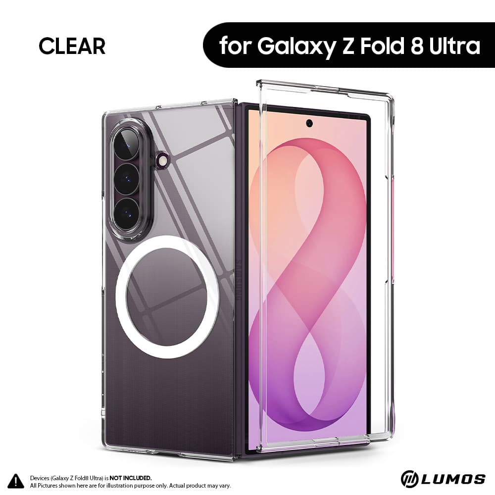 Ringke Slim Magnetic Clear Case for Samsung Galaxy Z Fold 8 Ultra – Magnetic Compatible Transparent Cover – Clear