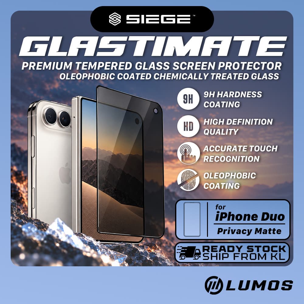 SIEGE Glastimate Premium Privacy Matte Tempered Glass Screen Protector for IPhone Duo