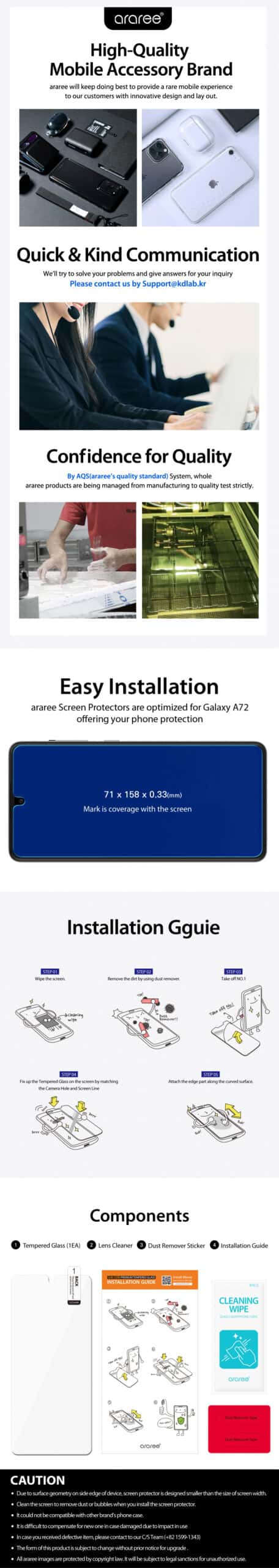 Araree Sub Core Samsung A32 / A52 / A72 Series Premium Tempered Glass