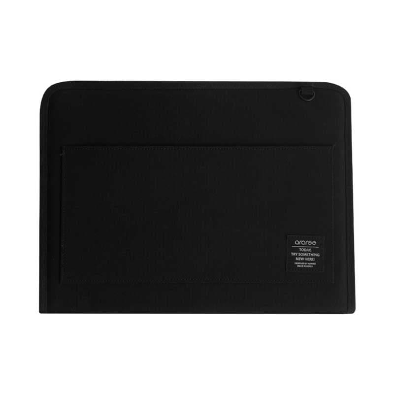 Araree Tablet PC Stand Pouch Canvas ZIP Pouch Compatible with all 13 inch or smaller tablets& Laptop โ Black