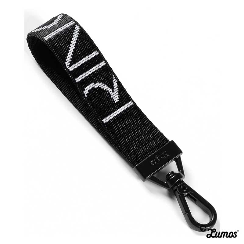 RINGKE KEY RING HOLDER STRAP COMPATIBLE with Earbuds, Keys, Cameras & ID Quik Catch Lanyard Adjustable String โ Lettering Black