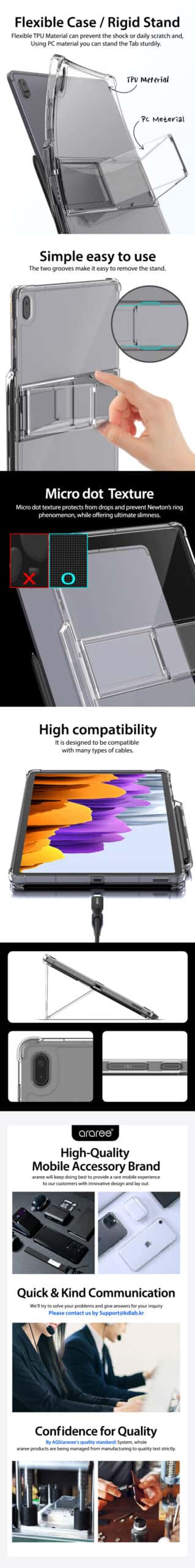 Araree Flexield SP Samsung Galaxy Tab s7+ / S7 FE / S8+ (Mach Stand) Protective Stand Case
