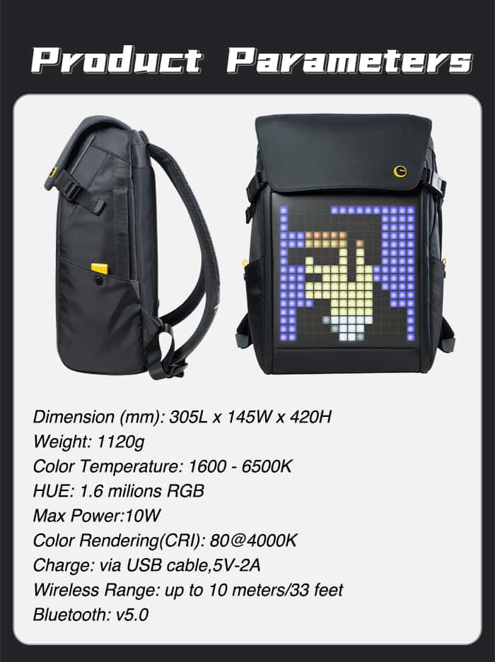 DIVOOM PIXOO BACKPACK-M Pixel Bagpack