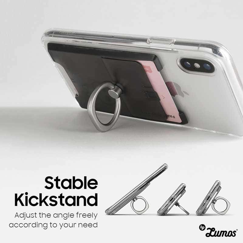 RINGKE RING SLOT CARD 2 HOLDER CARDS Multi Function Rotate 360 Ring Phone Holder