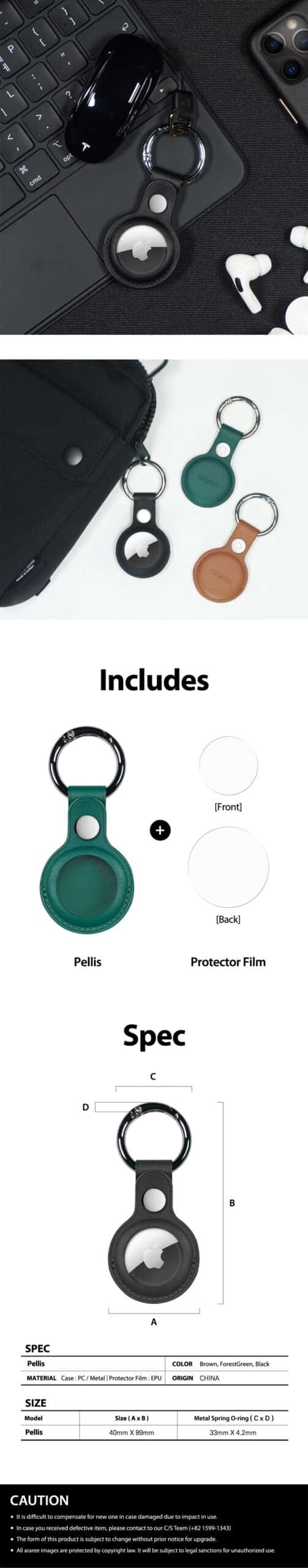 Araree PELLIS for Apple AirTag Compact Slim Casing