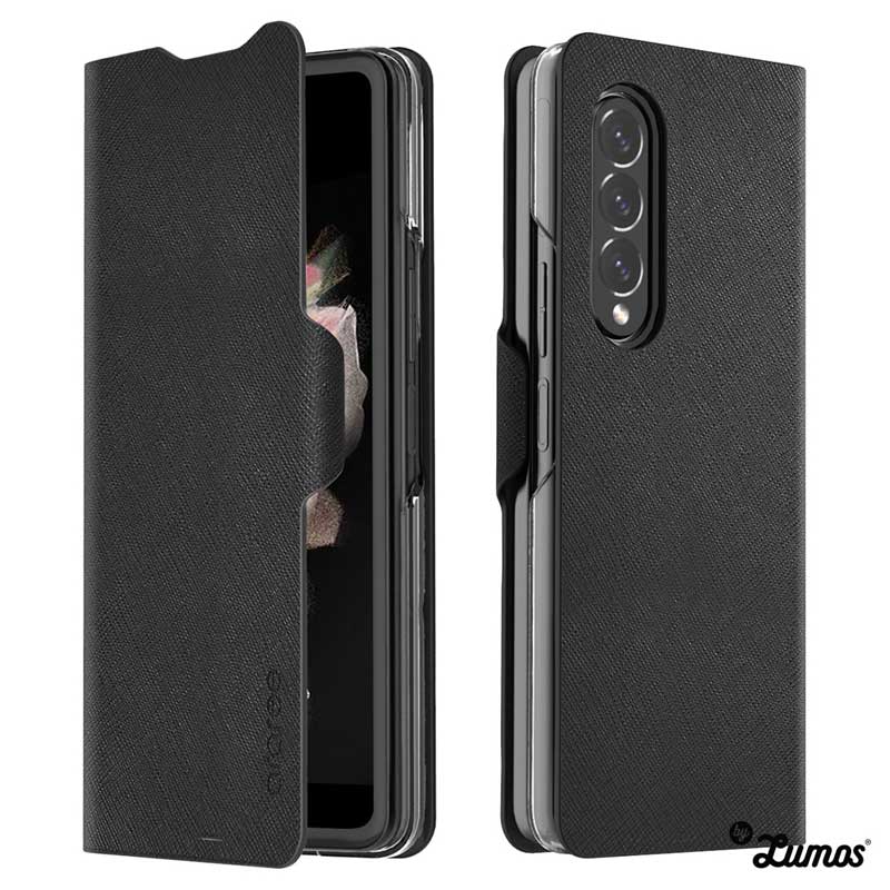 Araree Bonnet Diary Samsung Galaxy Z Fold 3 Case Premium Hand Made Case โ Black