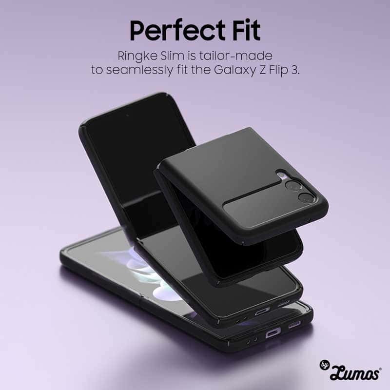 RINGKE SLIM Samsung Galaxy Z Flip 3 Light & Thin Clear Matte Black Case