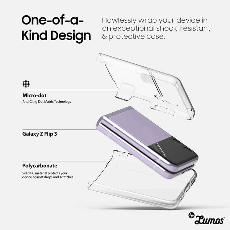 RINGKE SLIM Samsung Galaxy Z Flip 3 Light & Thin Clear Matte Black Case