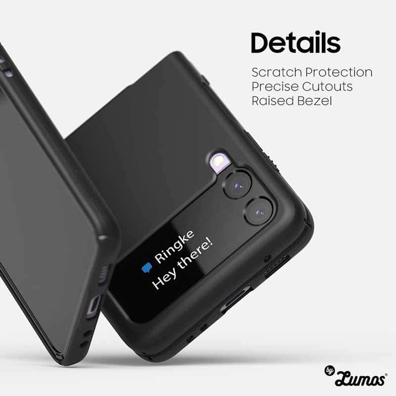 RINGKE SLIM Samsung Galaxy Z Flip 3 Light & Thin Clear Matte Black Case
