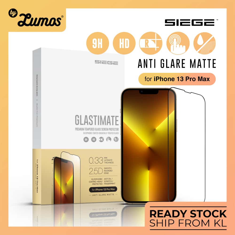 SIEGE GLASTIMATE APPLE iPhone 13 PRO MAX 2.5D ( ANTI-GLARE MATTE ) PREMIUM TEMPERED GLASS SCREEN PROTECTION