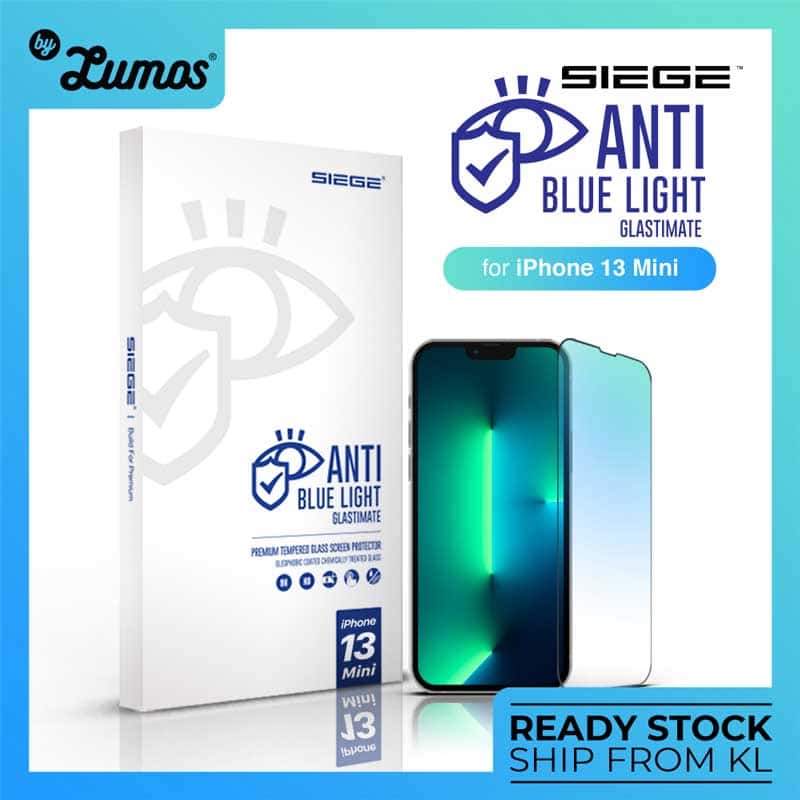 SIEGE Glastimate (Anti-Blue Light) Apple iPhone 13 Mini Premium Tempered Glass