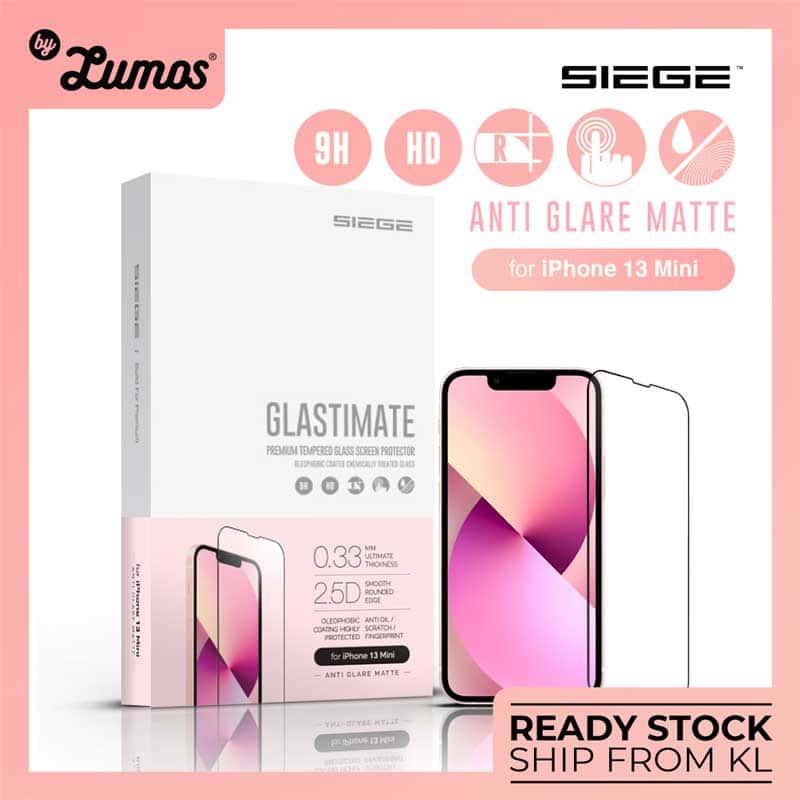 SIEGE GLASTIMATE APPLE iPhone 13 MINI 2.5D ( ANTI-GLARE MATTE ) PREMIUM TEMPERED GLASS SCREEN PROTECTION