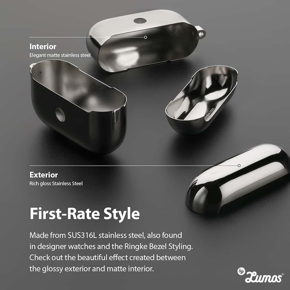 RINGKE APPLE AIRPODS PRO Stainless Steel Case Full Coverage Protective Case