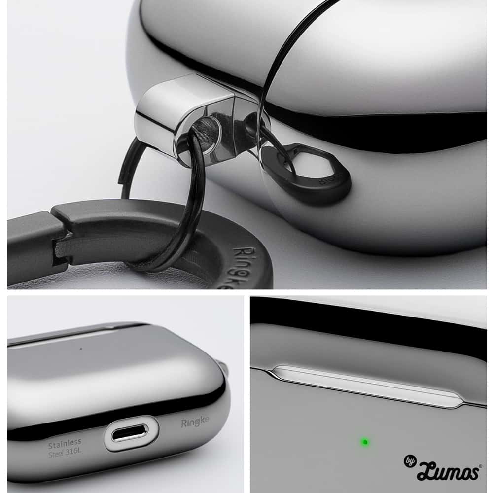 RINGKE APPLE AIRPODS PRO Stainless Steel Case Full Coverage Protective Case
