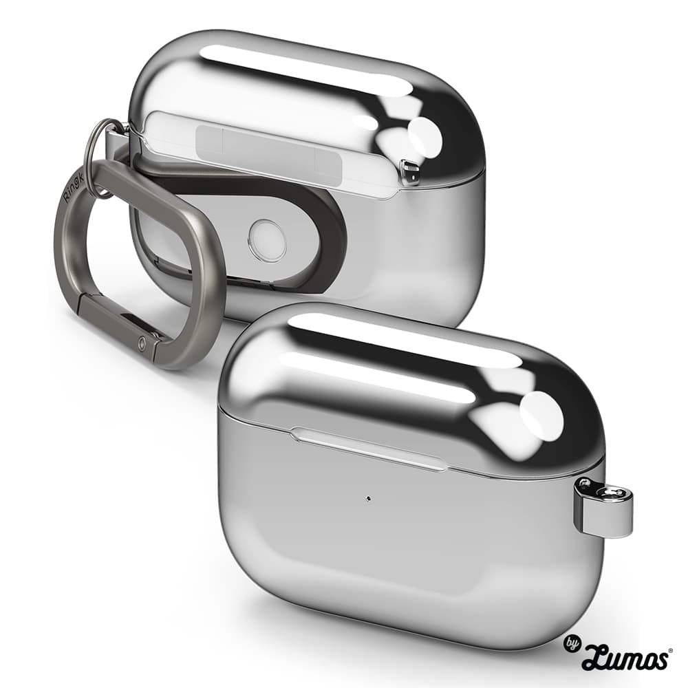 RINGKE APPLE AIRPODS PRO Stainless Steel Case Full Coverage Protective Case – Silver
