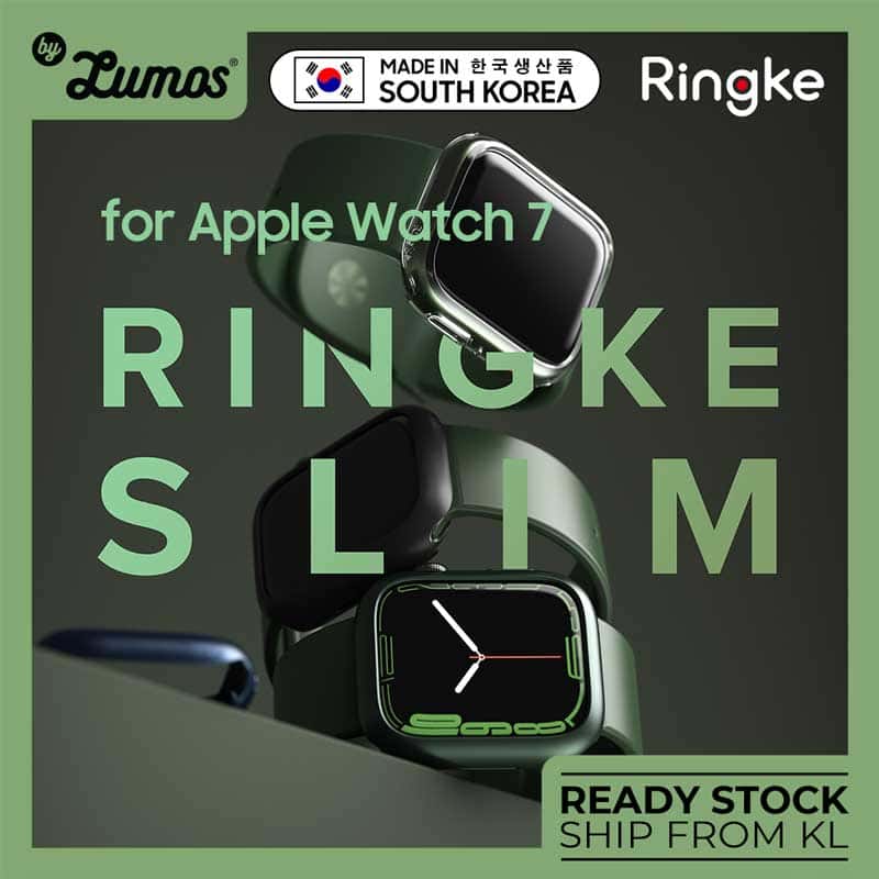 RINGKE Slim Apple Watch Series 7 (2 Pcs Pack) Durable Full Transparent Protection Case
