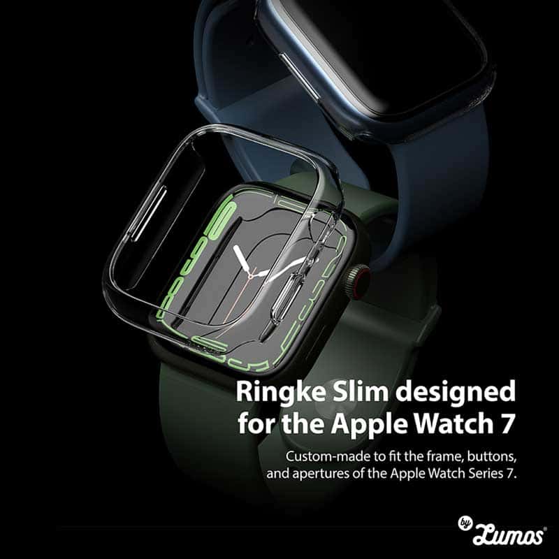 RINGKE Slim Apple Watch Series 7 (2 Pcs Pack) Durable Full Transparent Protection Case