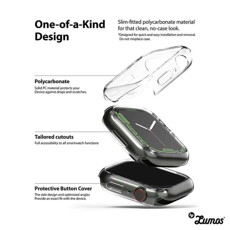 RINGKE Slim Apple Watch Series 7 (2 Pcs Pack) Durable Full Transparent Protection Case