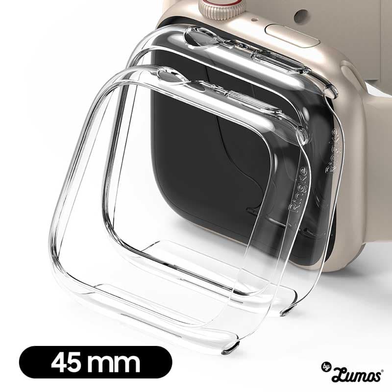 RINGKE Slim Apple Watch Series 7 (2 Pcs Pack) Durable Full Transparent Protection Case โ 45mm