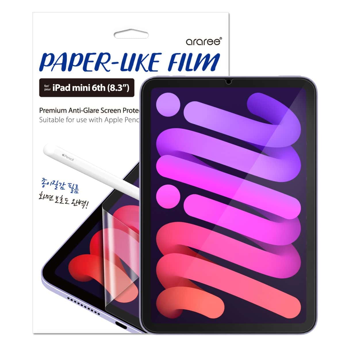 Araree Paper Like Film Apple iPad Mini 6th (8.3 inch) Premium Anti Glare Screen Protector made for Apple Pencil