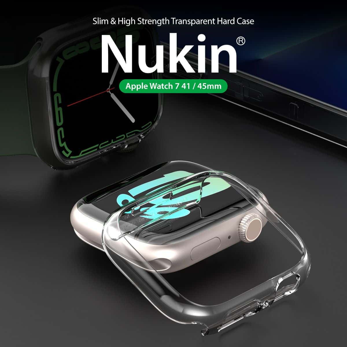 Araree Nukin Apple Watch Series 7, 8& 9 (41/ 45 mm)Slim Transparent Hard Case