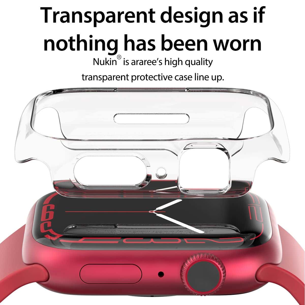 Araree Nukin Apple Watch Series 7, 8& 9 (41/ 45 mm)Slim Transparent Hard Case