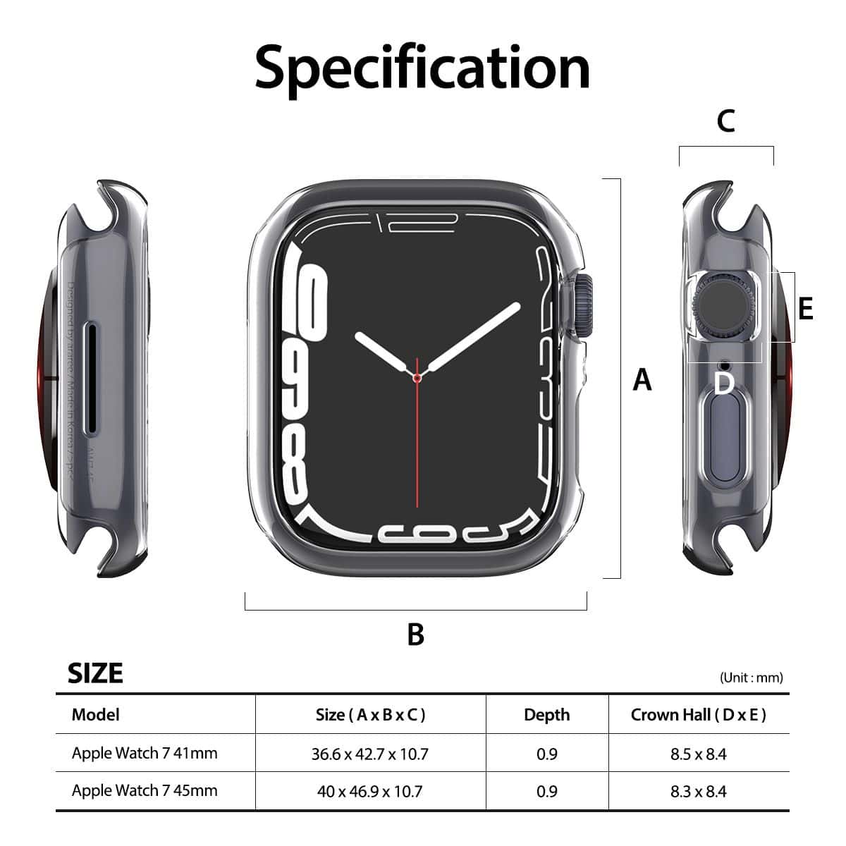 Araree Nukin Apple Watch Series 7, 8& 9 (41/ 45 mm)Slim Transparent Hard Case