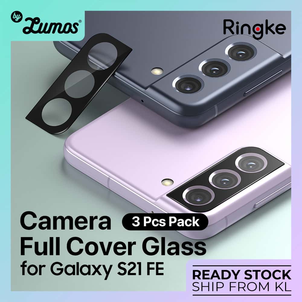RINGKE CAMERA FULL COVER GLASS For Samsung Galaxy S21 Fe 5G Black Lens Protector 3pcs Pack