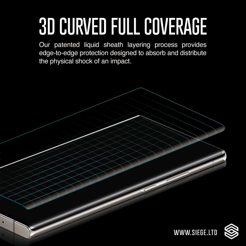 SIEGE GLASTIMATE Samsung Galaxy S22 Ultra UV Nano Glue 3D Full Coverage Protection Tempered Glass Screen Protector