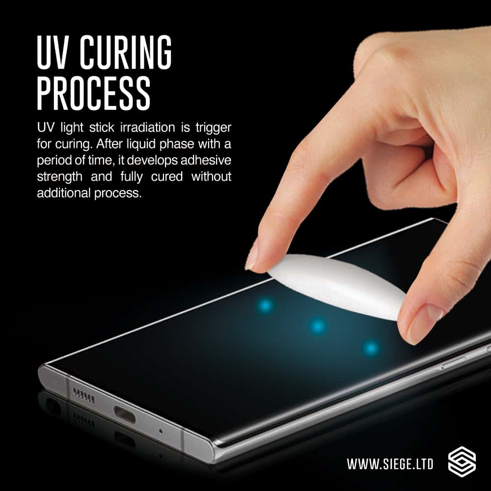 SIEGE GLASTIMATE Samsung Galaxy S22 Ultra UV Nano Glue 3D Full Coverage Protection Tempered Glass Screen Protector