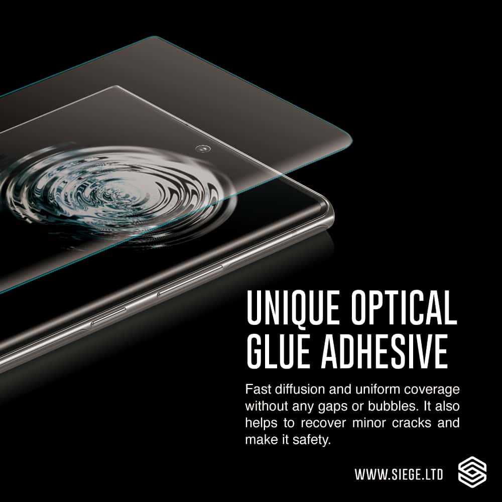 SIEGE GLASTIMATE Samsung Galaxy S22 Ultra UV Nano Glue 3D Full Coverage Protection Tempered Glass Screen Protector