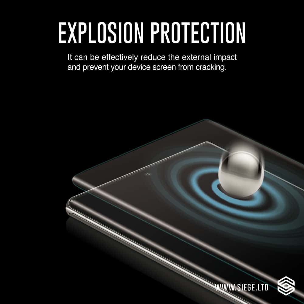 SIEGE GLASTIMATE Samsung Galaxy S22 Ultra UV Nano Glue 3D Full Coverage Protection Tempered Glass Screen Protector