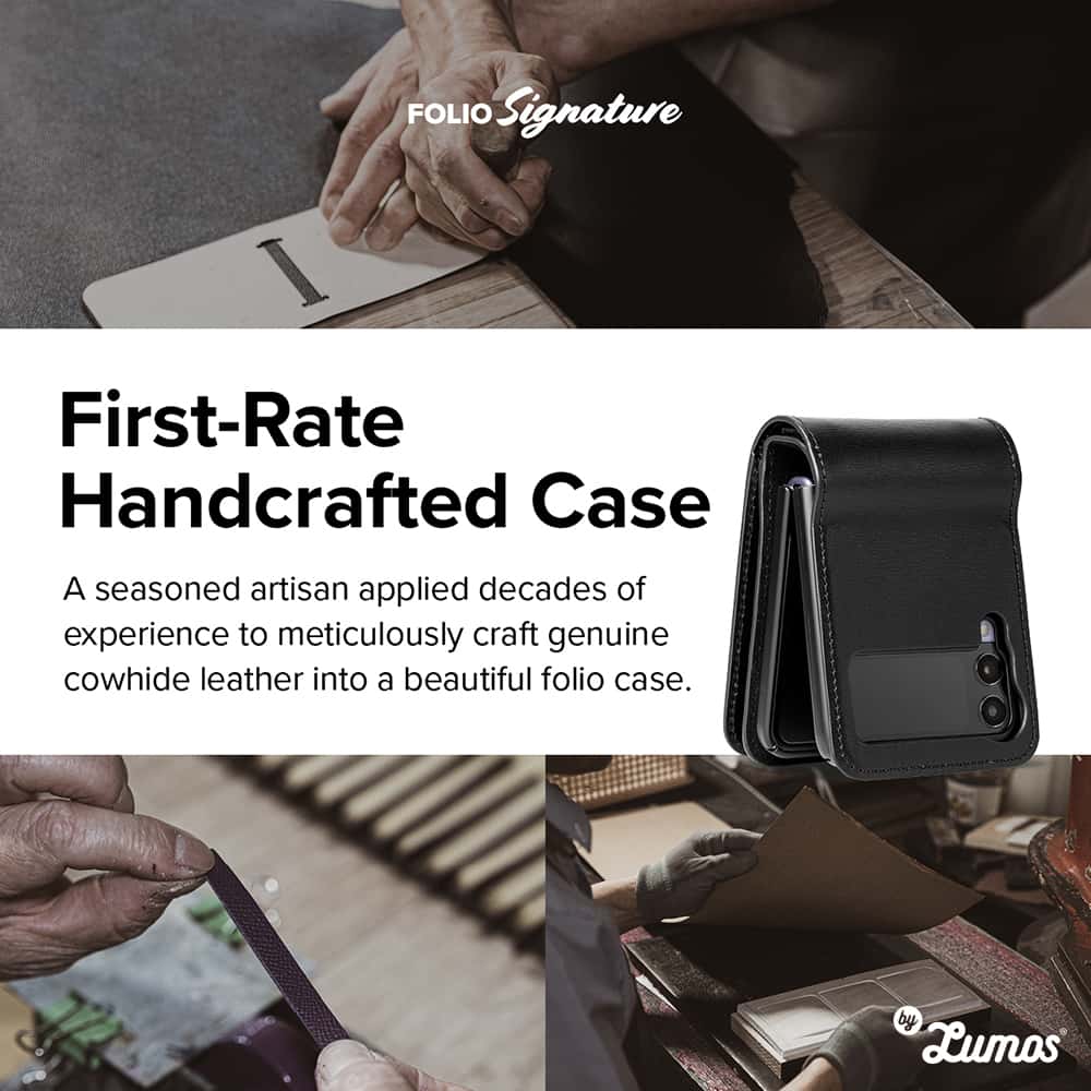RINGKE FOLIO SIGNATURE WALLET for Samsung Galaxy Z Flip 3 Protective Large Storage Space 4 cards Phone Case β Black