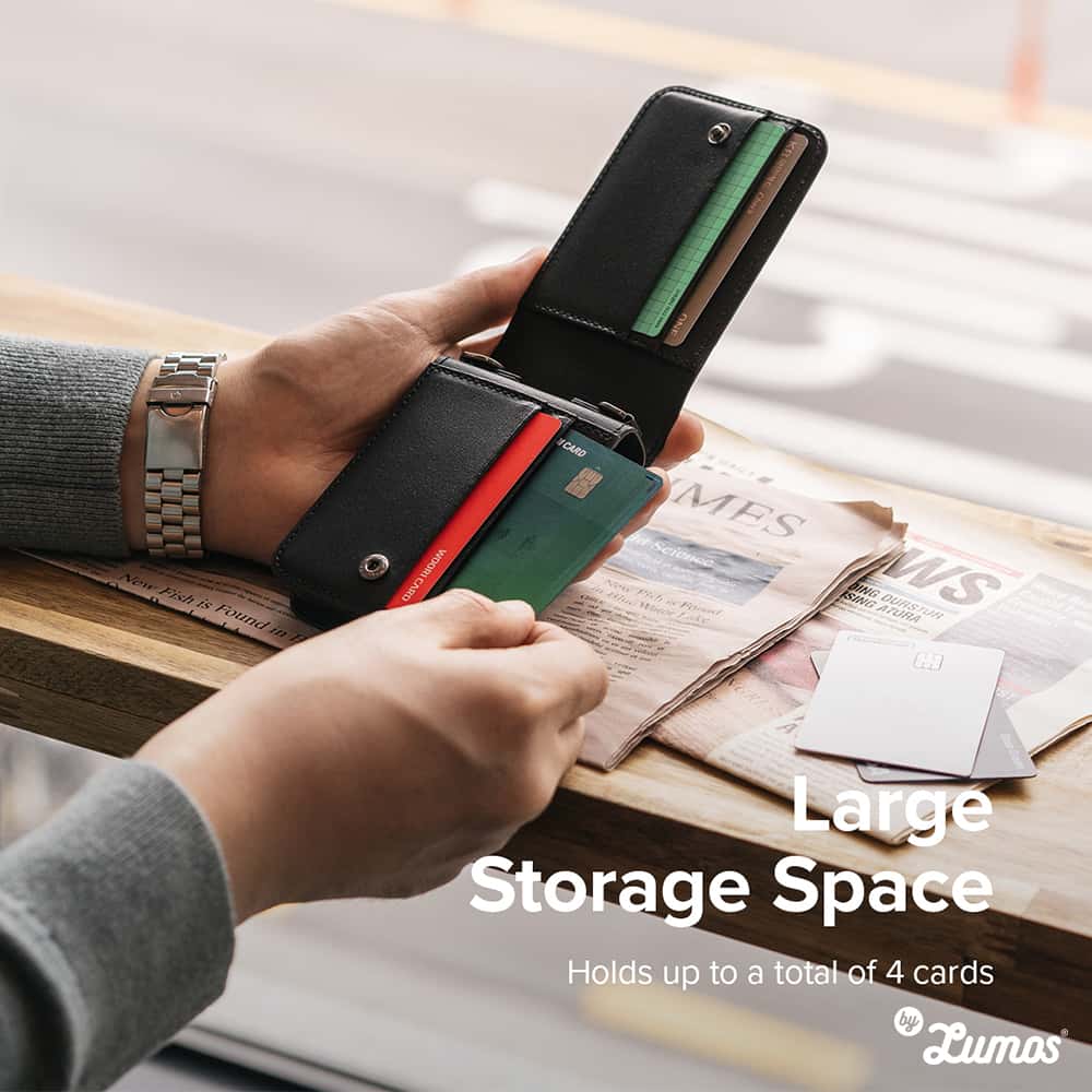 RINGKE FOLIO SIGNATURE WALLET for Samsung Galaxy Z Flip 3 Protective Large Storage Space 4 cards Phone Case β Black