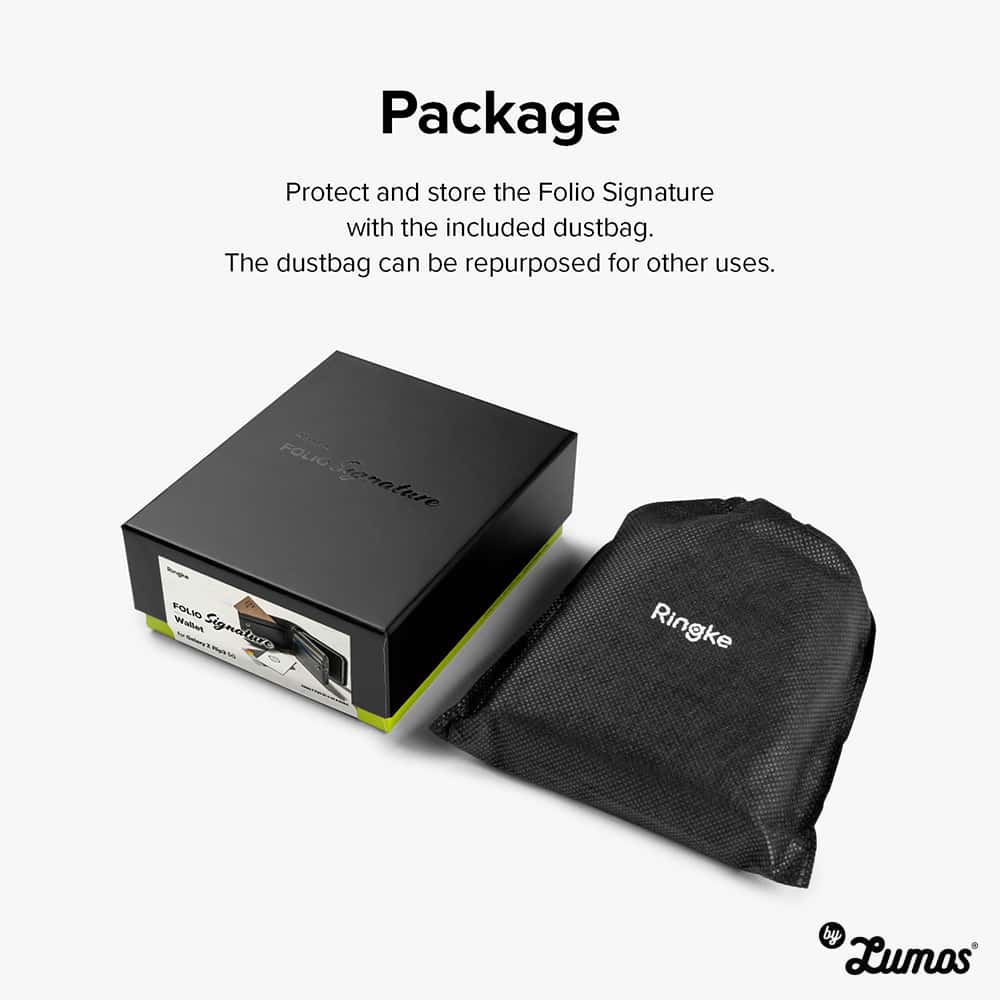 RINGKE FOLIO SIGNATURE WALLET for Samsung Galaxy Z Flip 3 Protective Large Storage Space 4 cards Phone Case β Black
