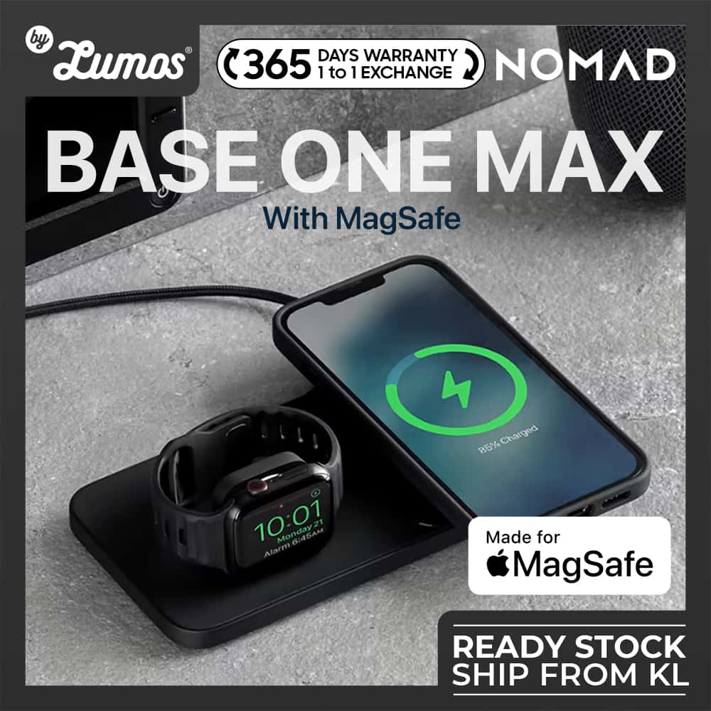 NOMAD BASE ONE MAX Magsafe Charger 15W Wireless Charging Speed Apple Watch/Phone Charging Base Charge 3x Faster