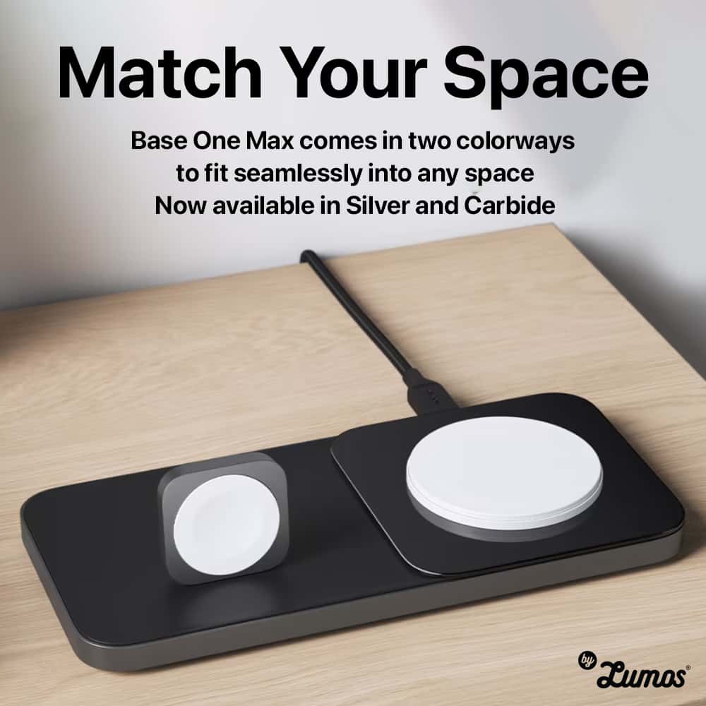 NOMAD BASE ONE MAX Magsafe Charger 15W Wireless Charging Speed Apple Watch/Phone Charging Base Charge 3x Faster