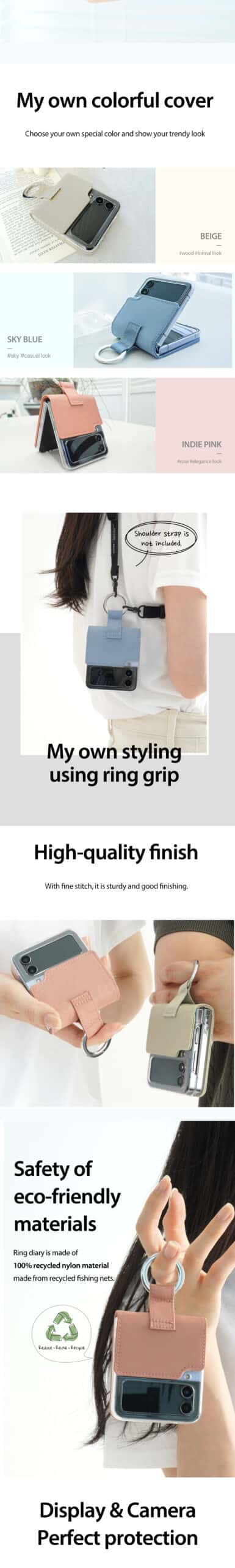 ARAREE RING DIARY SERIES For Samsung Galaxy Z Flip 4 5G
