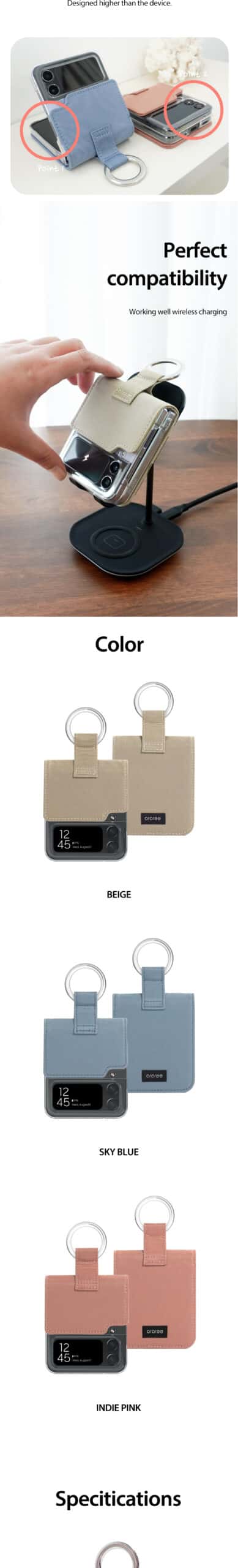 ARAREE RING DIARY SERIES For Samsung Galaxy Z Flip 4 5G