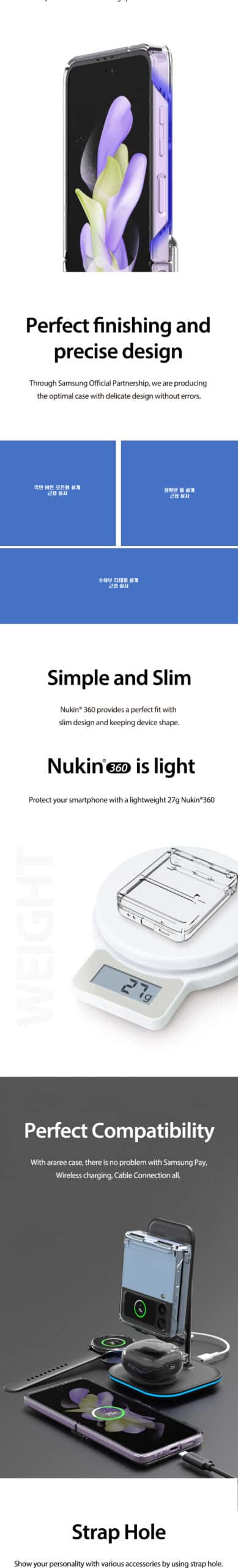 ARAREE NUKIN 360 Transparent Case For Samsung Galaxy Z Flip 4 Series