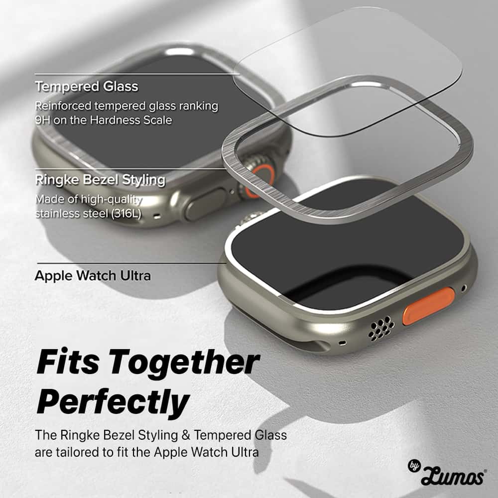 Ringke BEZEL STYLING & TEMPERED GLASS For Apple Watch Ultra Protective Premium Steel Case