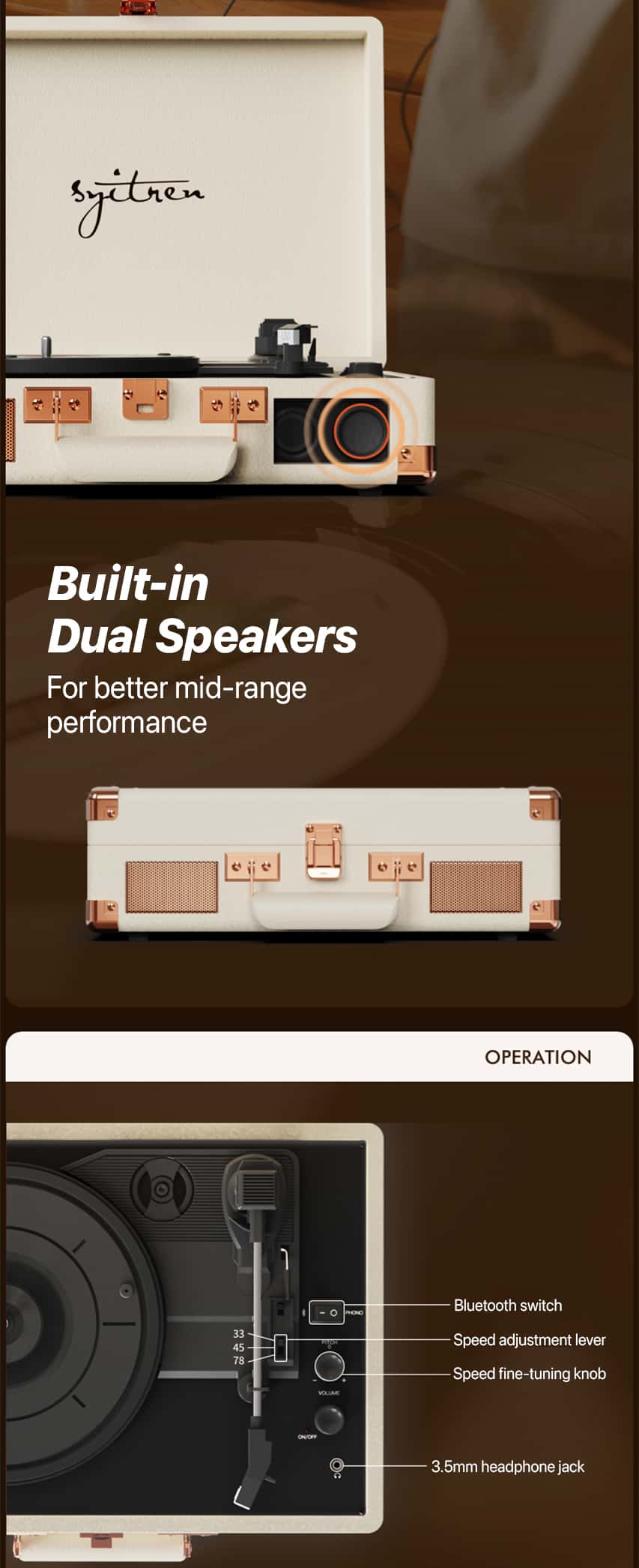 SYITREN ORVOK III All-In-One Vinyl Record Player
