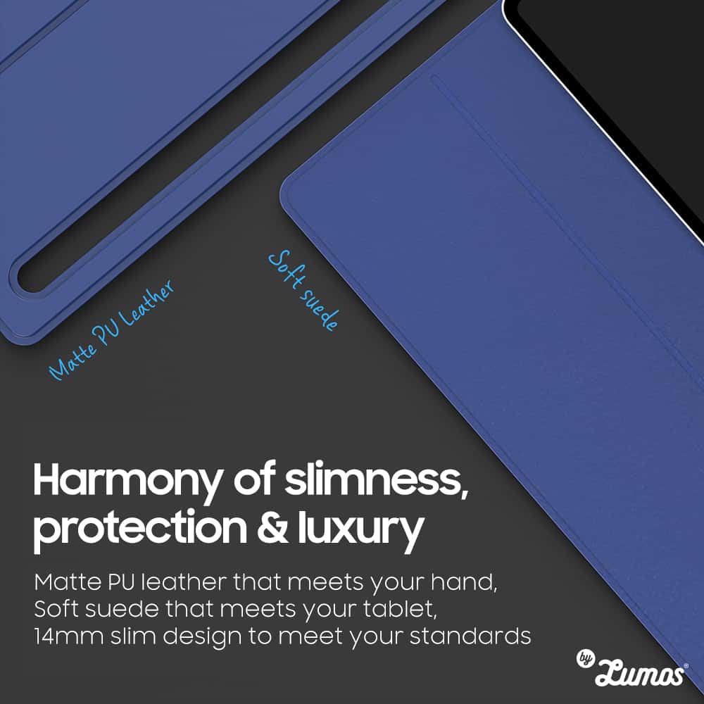 ARAREE MIFOLIO design for Galaxy Tab S7+/S7-FE/S8+ & S8 Ultra Folio Case Cover with Pen Slot INCLUDED Tempered Glass