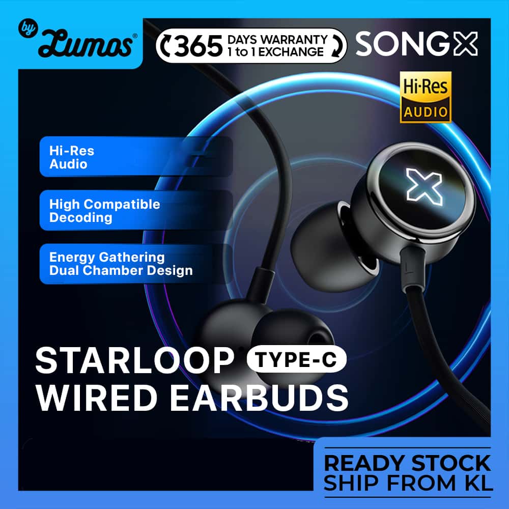 SONGX SX01 STARLOOP WIRED EARBUDS Type-C Edition High-Resolution Sound Quality Hi-Res Audio
