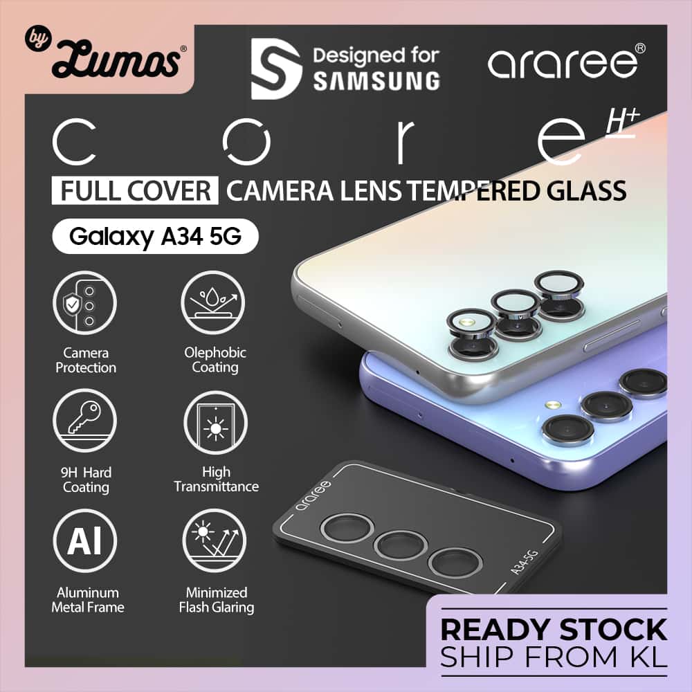 ARAREE C-SUB Core MR Samsung Galaxy A34 Full Coverage Tempered Glass Camera Lens Protector