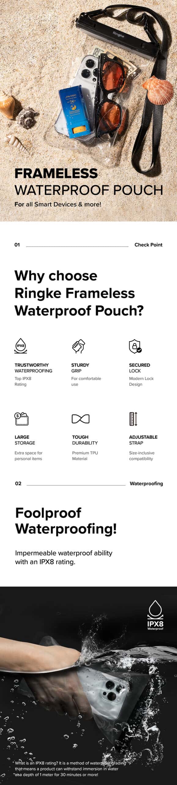RINGKE FRAMELESS WATERPROOF POUCH